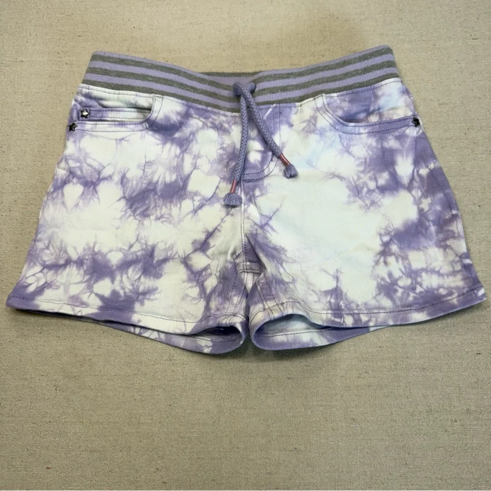 Lands’ End Girls Purple Tie-Dye Shorts - Size Medium (8)